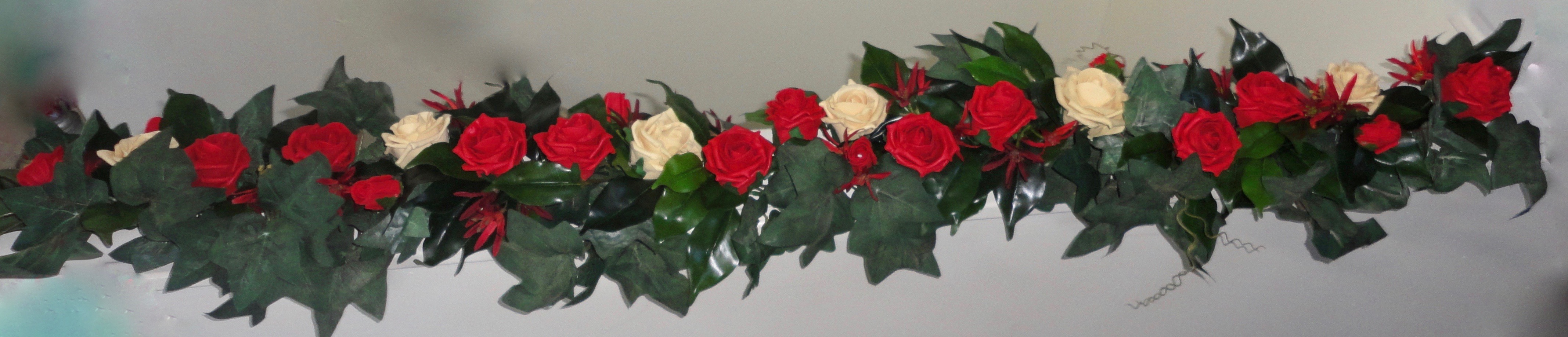 Wedding Garlands - red & Champagne rose wedding garland